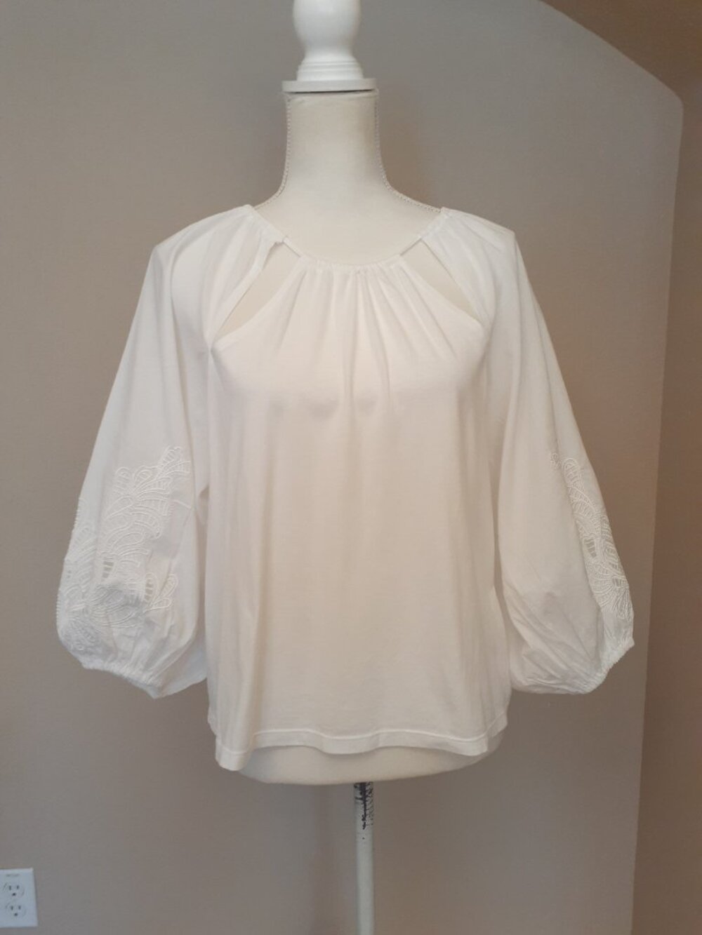 Banana Republic Embroided Sleeve Top NWT